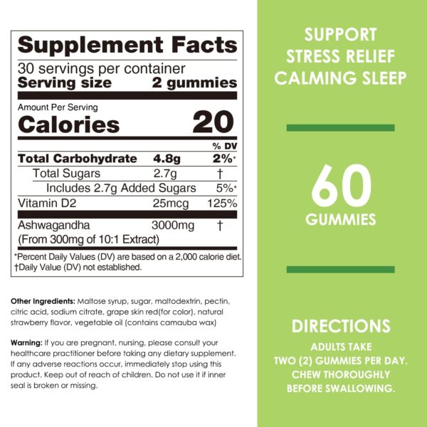 Gomitas vinagre de manzana y Ashwagandha Nature's Key 240 cuentas