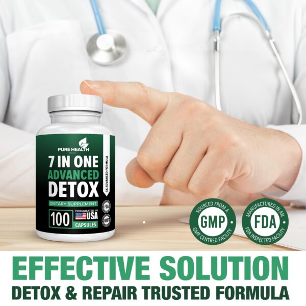 Suplemento natural detox con hierbas y vitaminas