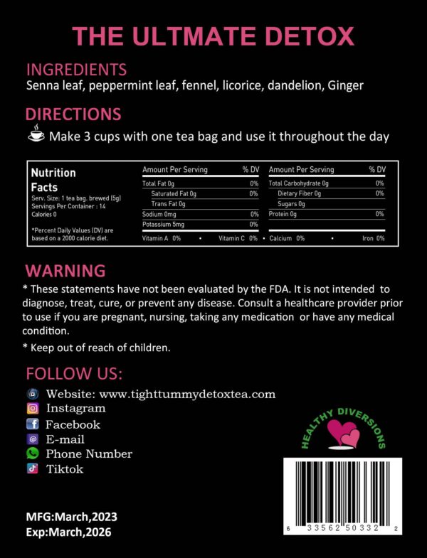Bolsitas té para detox abdomen plano Healthy Diversions