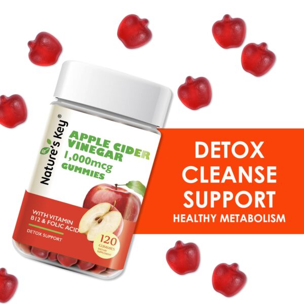 Frasco gomitas ACV Nature's Key sin gluten sin conservadores