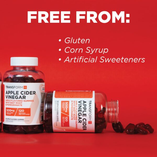 Vistas laterales gomitas vinagre sidra manzana TransformHQ