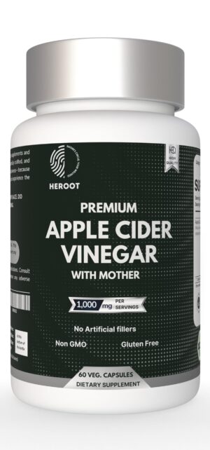 Suplemento Heroot vinagre de sidra manzana 500mg botella