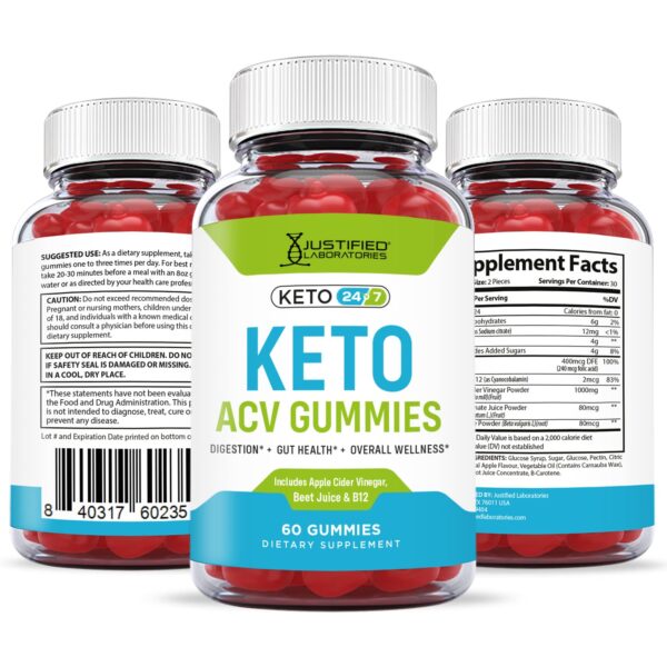 Caja de gomitas Justified Laboratories Keto ACV 60 unidades