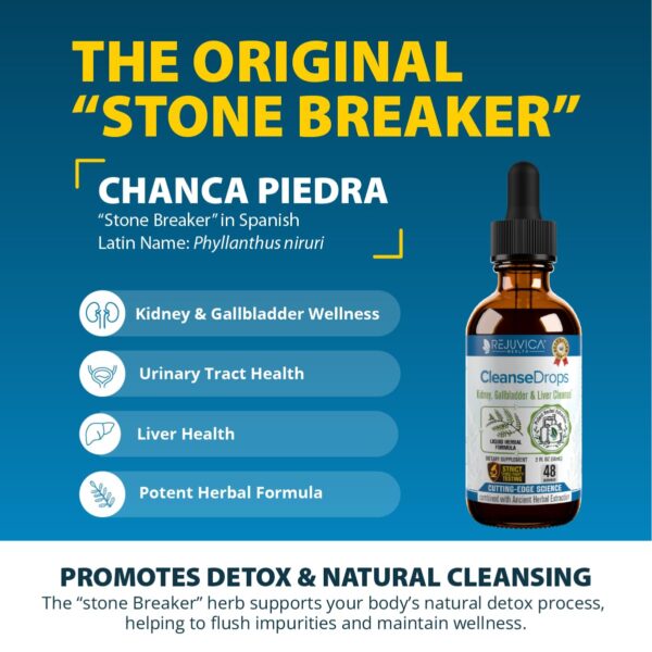 Botella de suplementos líquidos Rejuvica Health para salud intestinal