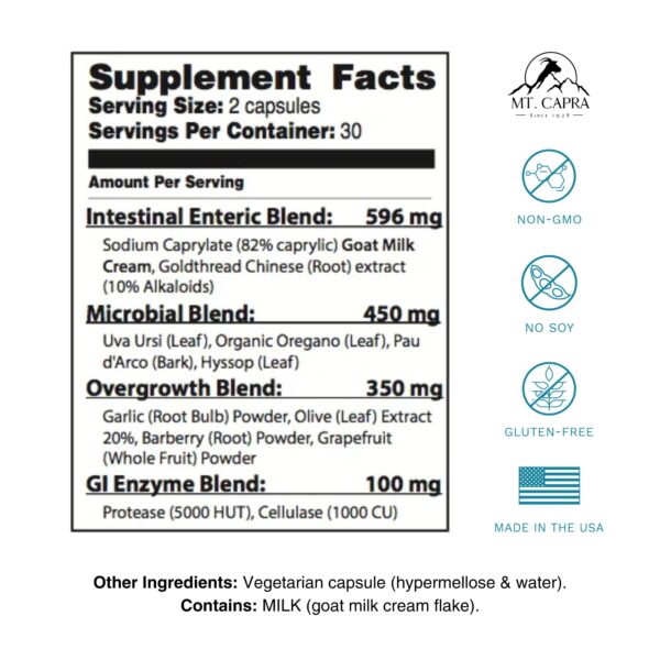 Empaque Mt. Capra CandaCleanse soporte contra sobrecrecimiento Empaque Mt. Capra CandaCleanse soporte contra sobrecrecimiento