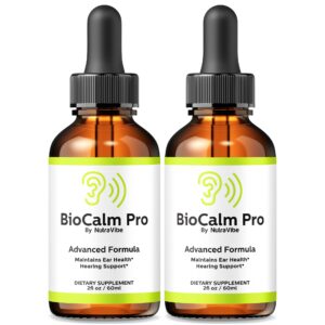Frasco de BioCalm Pro gotas para apoyo auditivo