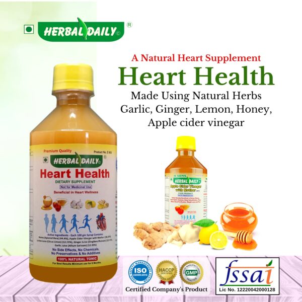 Etiqueta frontal suplemento Herbal Daily Heart Health