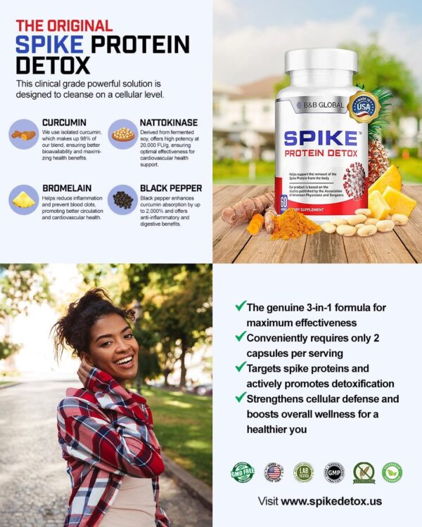 Suplemento Spike Protein Detox con ingredientes naturales USA