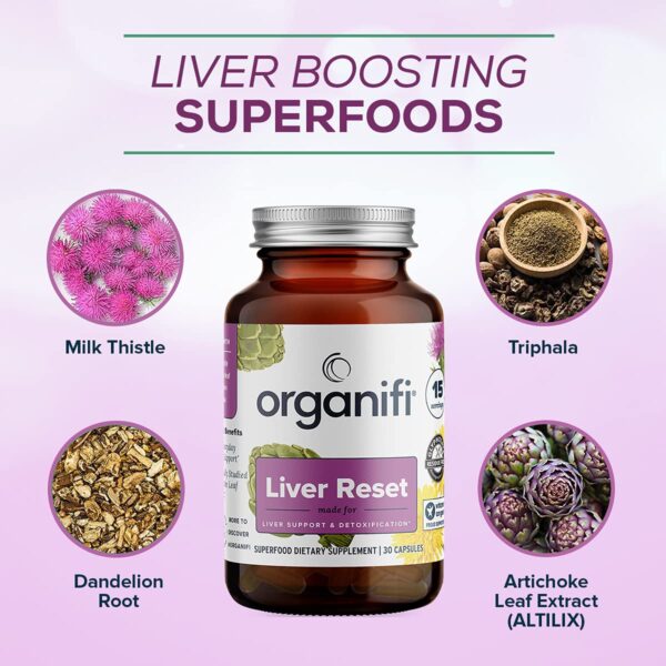 Packaging Organifi Liver Reset para salud hepática