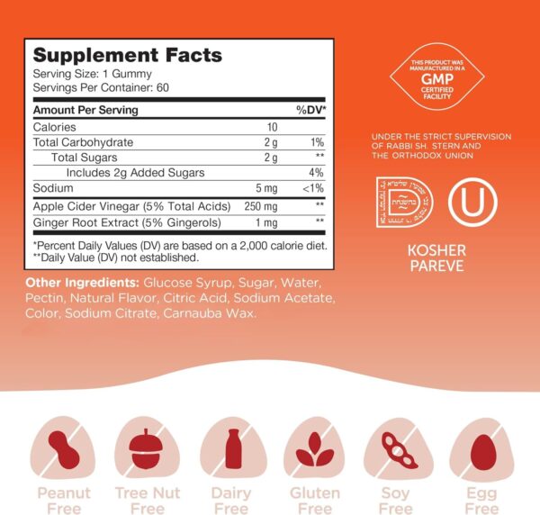 Envase gomitas vinagre sidra manzana Zahler para detox