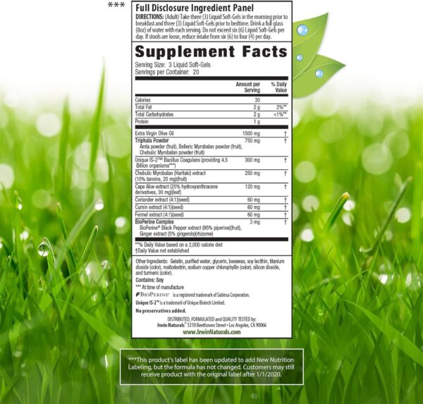 Paquete Irwin Naturals Aloe Triphala limpieza detox brazo Paquete Irwin Naturals Aloe Triphala limpieza detox brazo