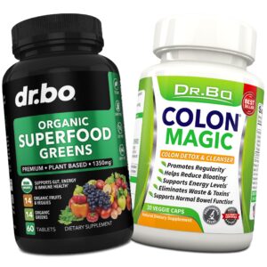 Suplemento orgánico superalimentos greens y frutas detox colon
