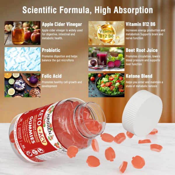 Gomitas keto Hurdilen con vinagre sidra manzana para energía y digestión