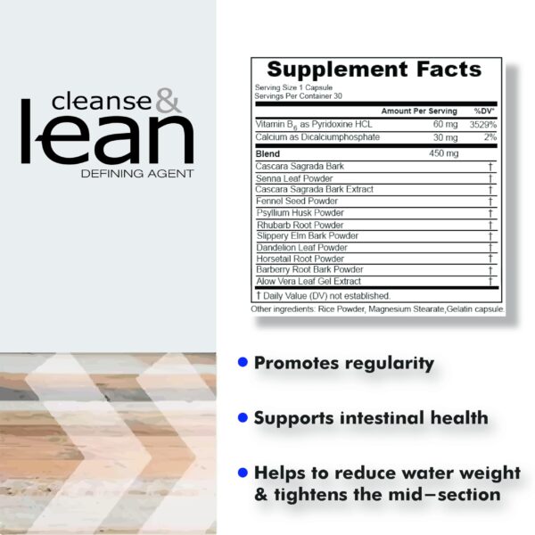 Suplemento herbal para limpieza y regularidad Cleanse & Lean Suplemento herbal para limpieza y regularidad Cleanse & Lean