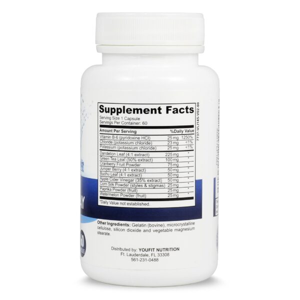 Caja YouFit Nutrition pastillas de agua 60 cápsulas