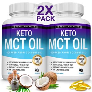 Botella de Toplux Keto MCT con 90 cápsulas blandas