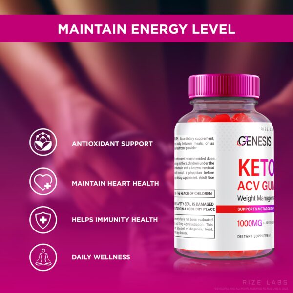 presentación gomitas genesis keto acv rize labs
