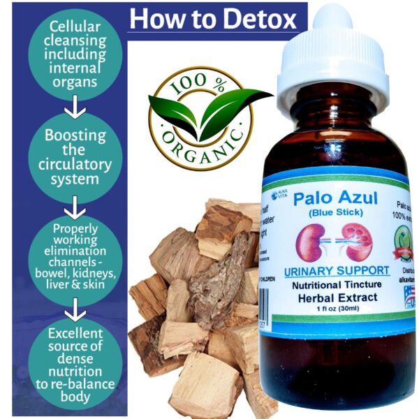 Frasco de gotas detox palo azul para riñones ALKAVITA