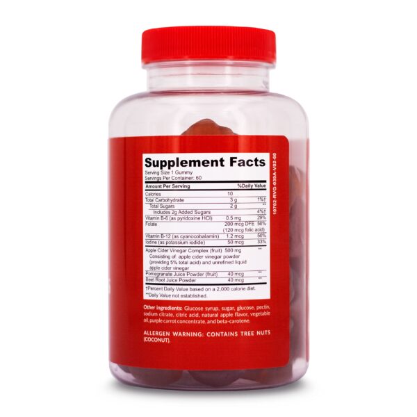 Envase FuelSelf con 60 gomitas veganas para metabolismo e inmunidad