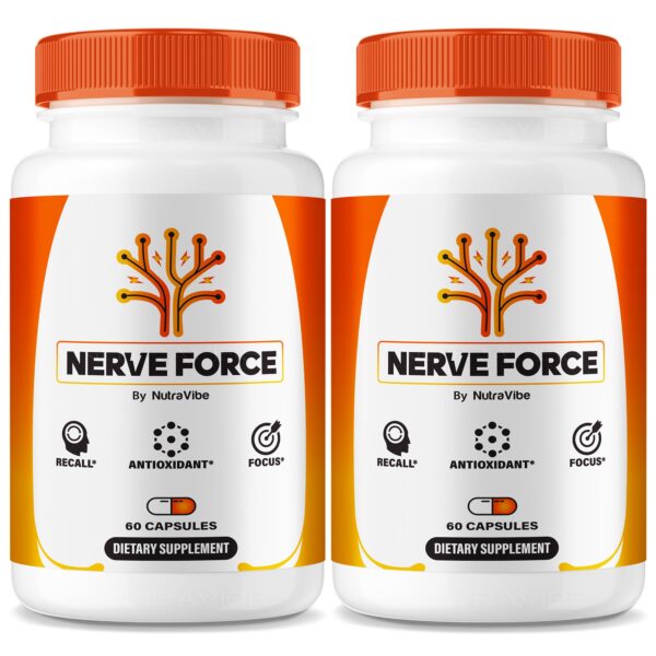 Nerve Force cápsulas y etiqueta en frasco