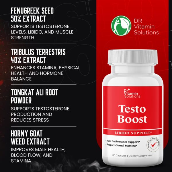 Dr. Vitamin cápsulas naturales para salud digestiva y testosterona