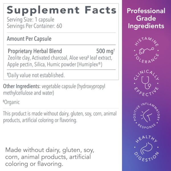 Ingredientes naturales en GI Detox Plus mezcla desintoxicante y aglutinante