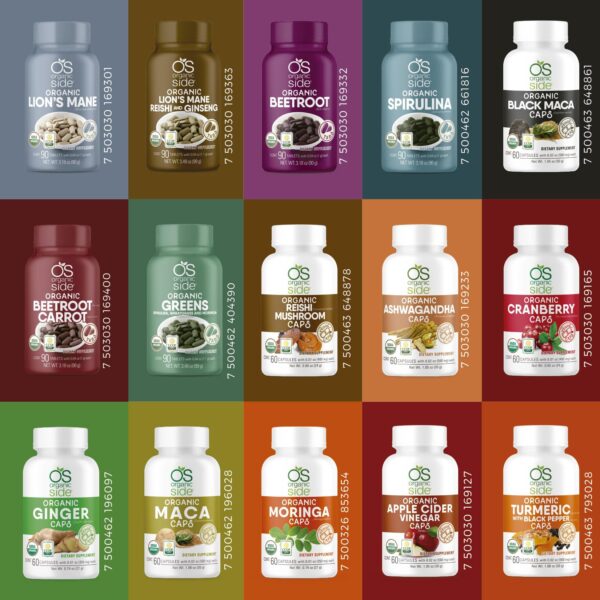 Cápsulas veganas OS Organic Side superalimento natural