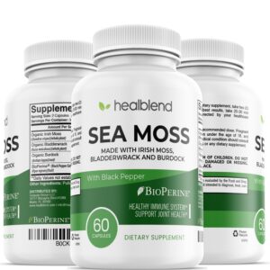 Irish Moss suplemento natural cápsulas bienestar detox 180 unidades