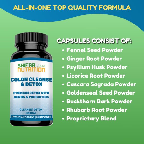 Vitaminas y detox natural SHIFAA NUTRITION para colon