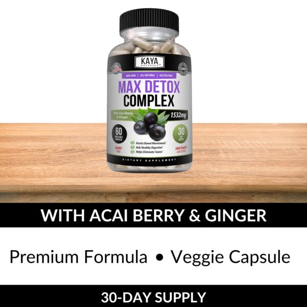Suplemento natural Kaya Naturals Max Detox extractos vegetales