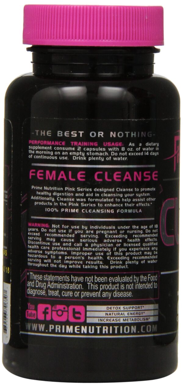 Detalle frasco cápsulas Prime Nutrition Cleanse