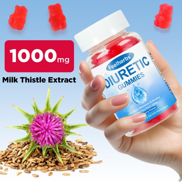 Detalle gomitas diuréticas naturales sin aditivos artificiales