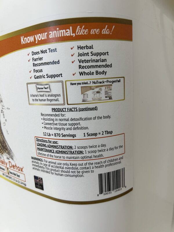 Suplemento orgánico Animal Element caballo Foundation Daily Detox 25 lb