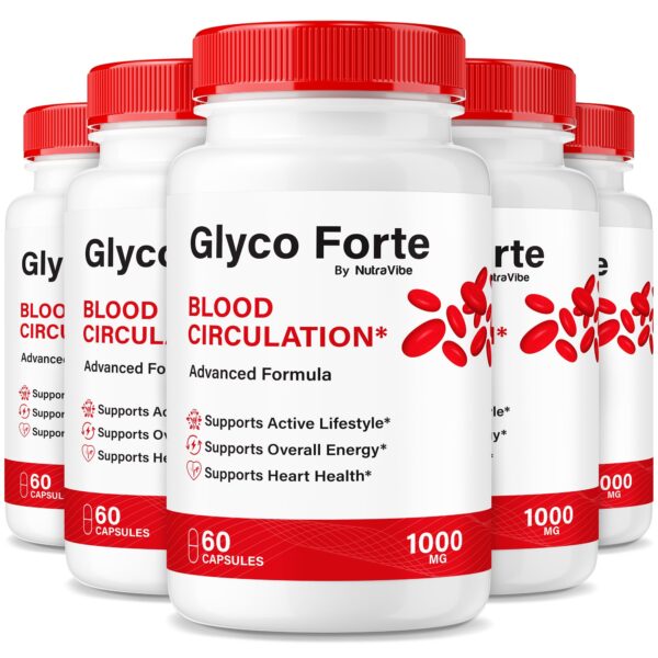 Glyco Forte cápsulas frente al envase NutraVibe Glyco Forte cápsulas frente al envase NutraVibe
