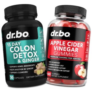 Suplementos limpieza colon detox y gomitas ACV con jengibre