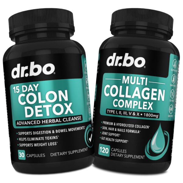 Botella Colon Cleanse Detox con colágeno multi péptidos
