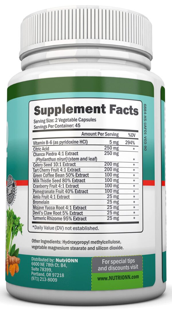 Vista lata cápsulas NutriONN limpieza renal y soporte ácido úrico