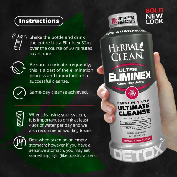 Bebida Herbal Clean Ultra Eliminex detox fruta del dragón 32 oz