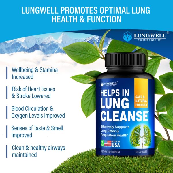 Detalle etiquetas suplemento Lungwell para salud pulmonar