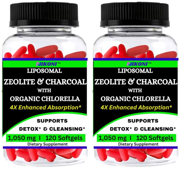 Nikoni zeolita liposomal carbón activado chlorella 240 cápsulas blandas