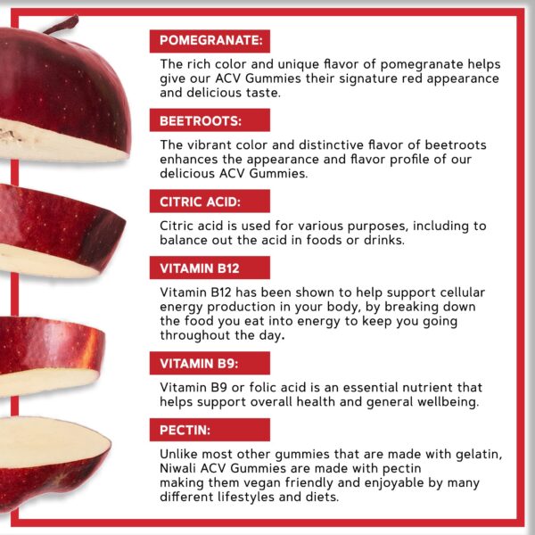 Etiqueta gomitas NIWALI vinagre sidra manzana vitaminas