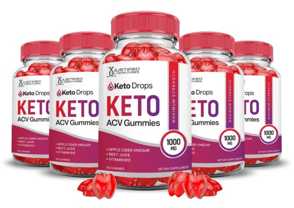 Paquete 5 Keto Drops ACV Gummies 60 unidades cada uno