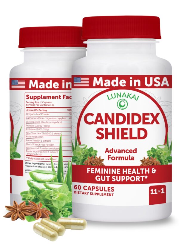 Lunakai limpieza candida cápsulas 60ct apoyo digestivo