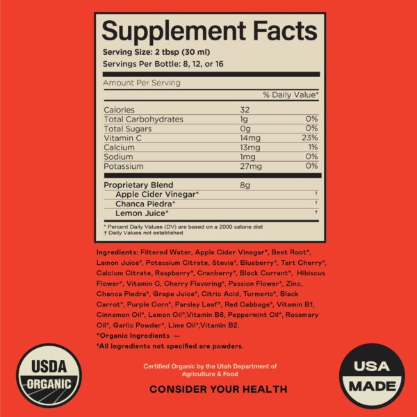 Frasco de suplemento líquido Complete Natural Kidney Complete 12oz