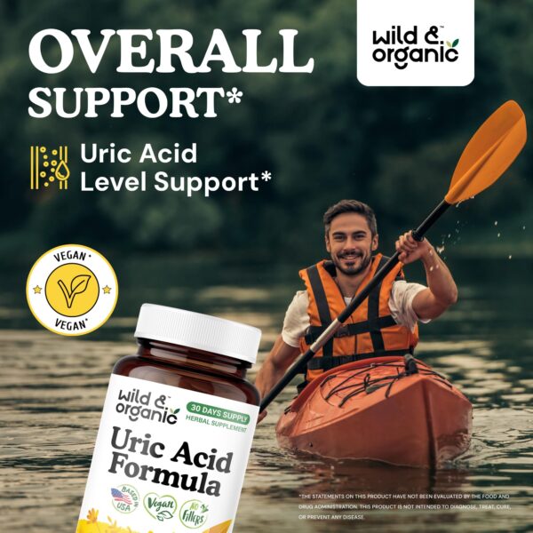 Cápsulas naturales Wild & Organic para soporte de ácido úrico