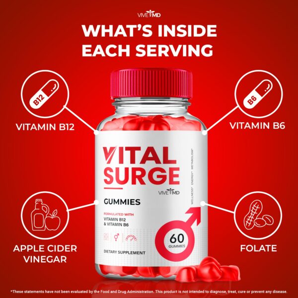 Gomitas Vital Surge ACV en envase para suplemento avanzado de vinagre