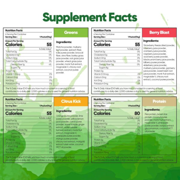 Raw Fountain polvo limpieza jugo detox superalimentos y proteína