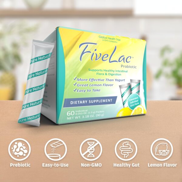 Paquete FiveLac 60 sobres para salud intestinal