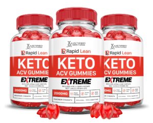 Rapid Lean Keto ACV Gomitas 3 pack botella frontal