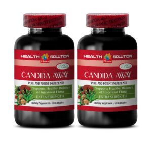 Botellas Candida Away Plus suplemento detox natural 120 cápsulas